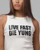 Loiter Women's Live Fast Die Young Rib Tank White