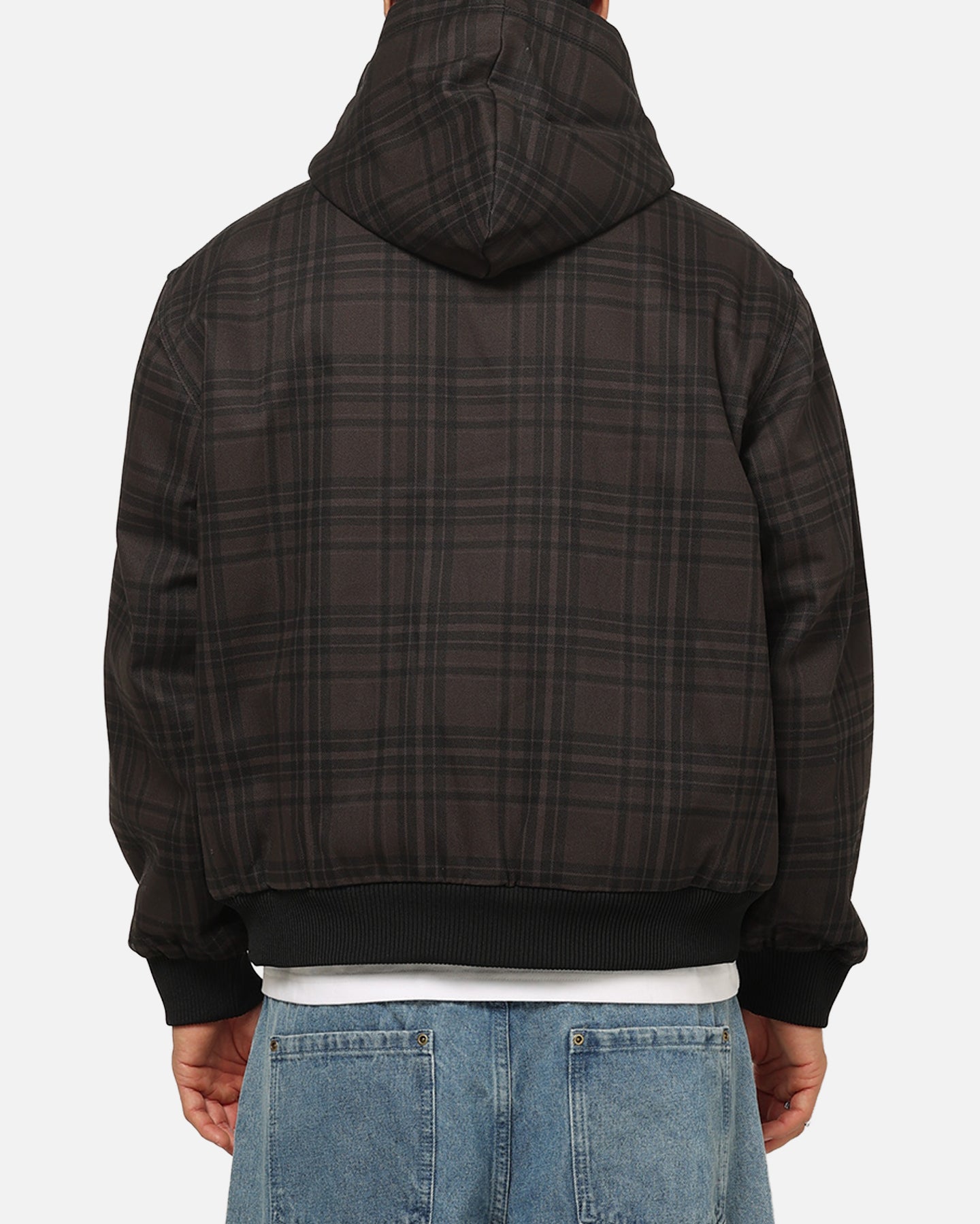 Carre Sherpa Lined Zip Hoodie Black Plaid | Culture Kings US