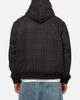 Carre Sherpa Lined Zip Hoodie Black Plaid