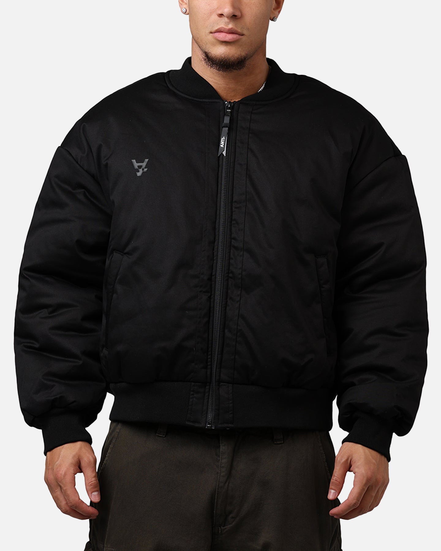 The Anti Order Oversized Cropped Bomber Jacket Black | Culture