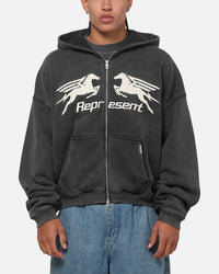 Represent Pegasus Zip Through Hoodie Vintage Grey