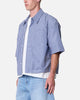 MNML Crispy Poplin Over Button Up Shirt Blue