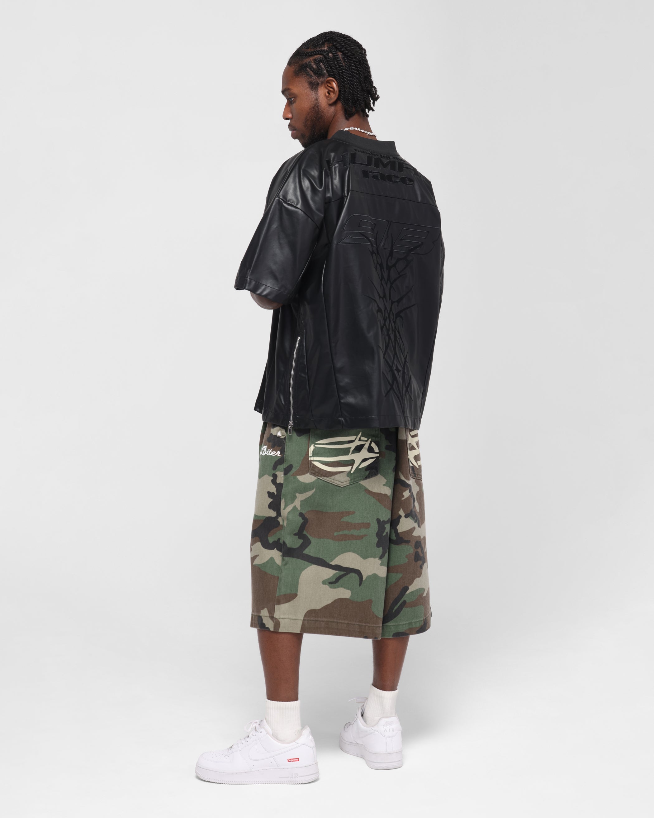 Loiter Vegan Leather Football Top Black | Culture Kings US