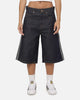 Adidas  Adicolor Jorts Mid-Rise Straight Leg Firebird Shorts Indigo Denim