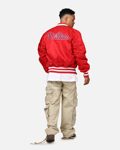New Era X Alpha Series X MLB Philadelphia Phillies MA-1 Bomber Jacket Red