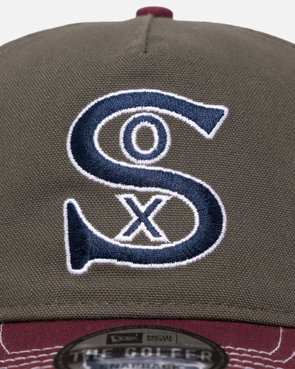 New Era Chicago White Sox 'Contrast Visor' Pre-Curved Golfer Snapback Moss/Maroon