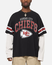 Mitchell & Ness Kansas City Chiefs Waffle Mock Layer Long Sleeve T-Shirt Black