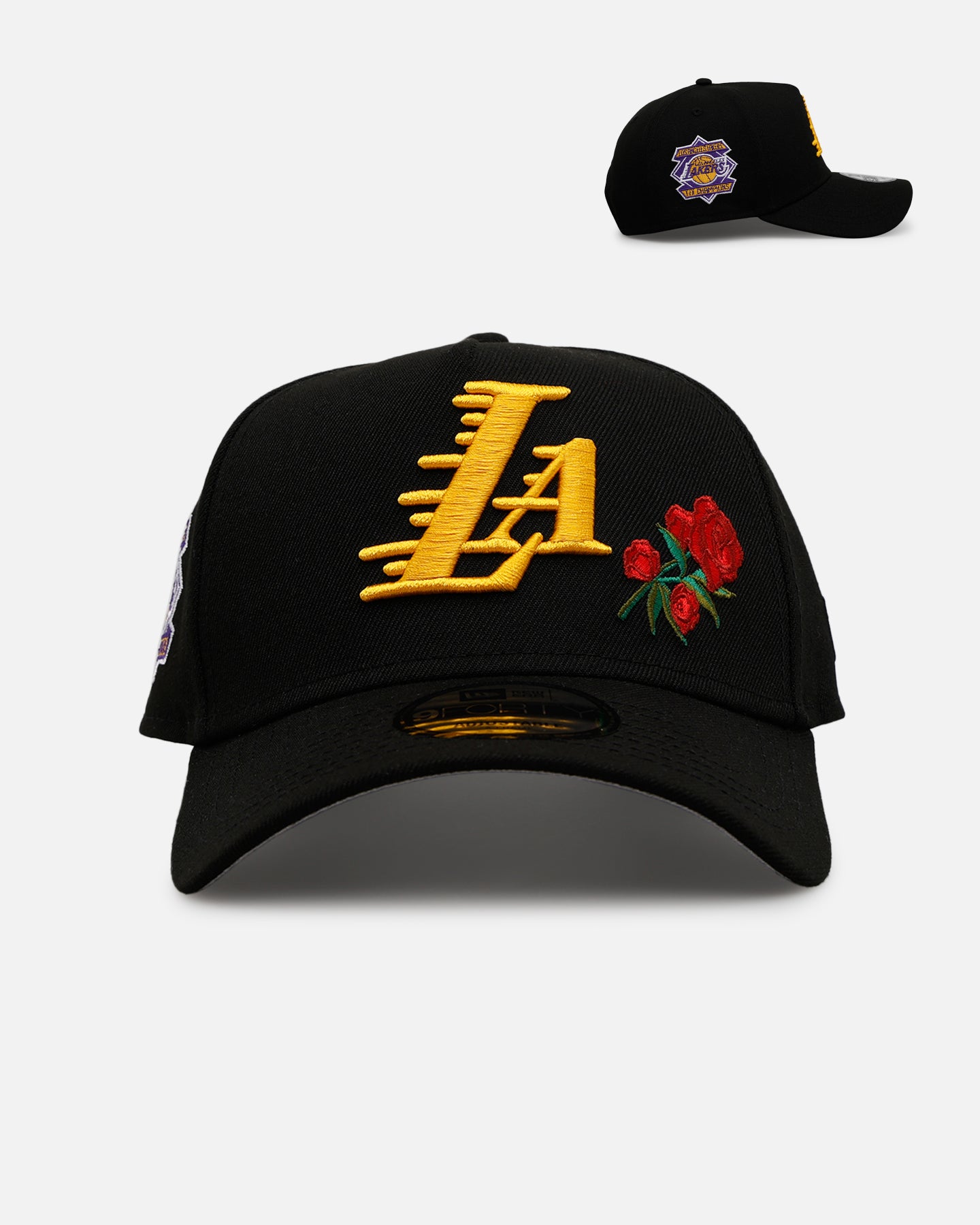 Newera 9forty ロサンゼルスレイカーズ ローズ刺繍 スナップバック New Era Los Angeles Lakers 'Rose Emblem' 9FORTY A-Frame Snapback