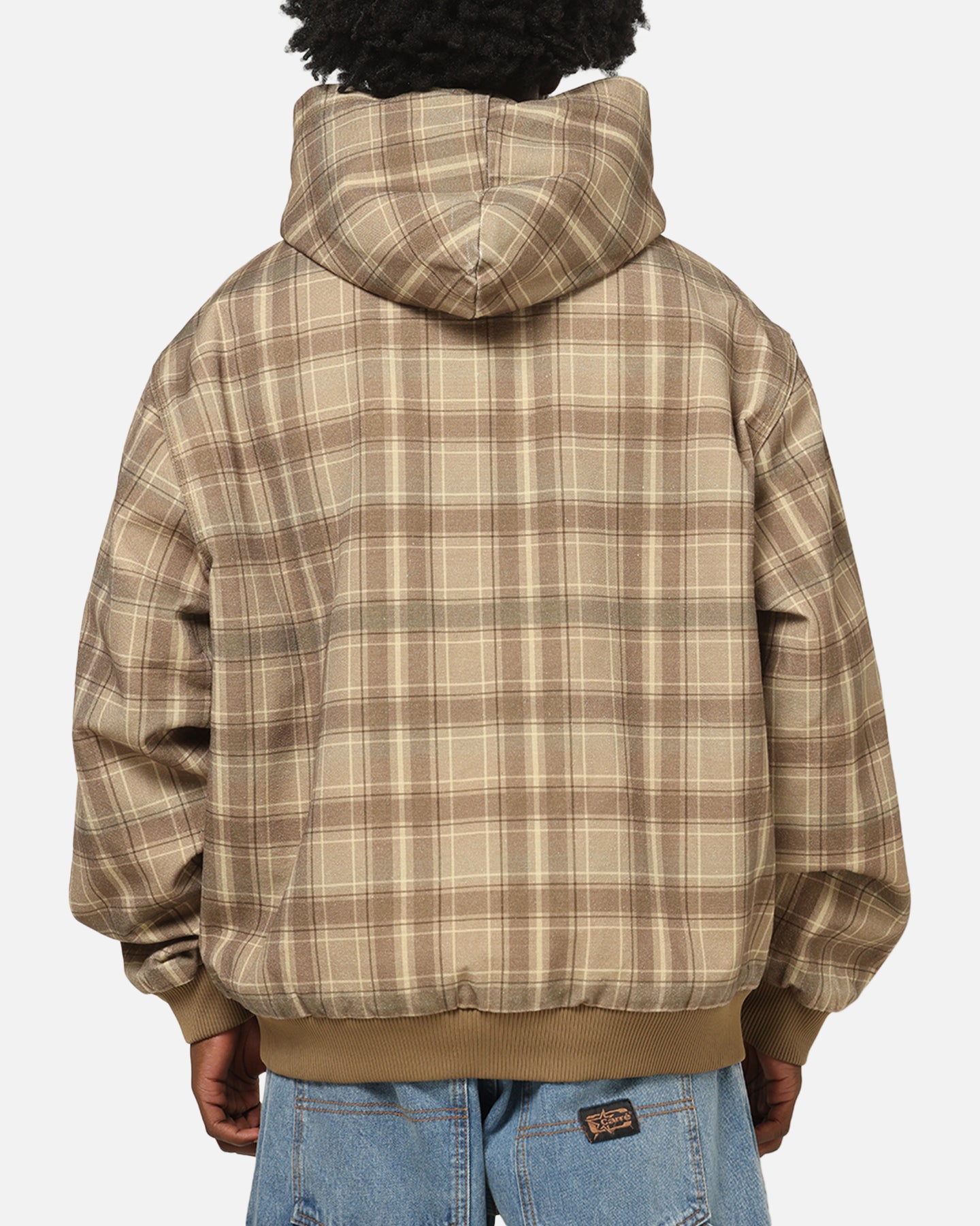 Carre Sherpa Lined Zip Hoodie Brown Plaid | Culture Kings US
