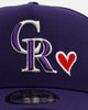 New Era Colorado Rockies 'Team Color Hearts' 9FORTY A-Frame Snapback Official Team Color