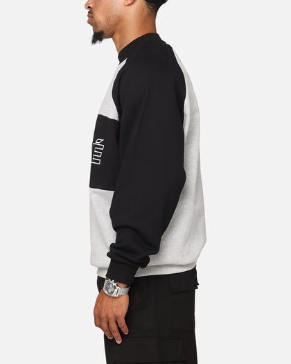 Carre Panel Raglan Crewneck Black/Grey Marle