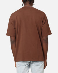 Saint Morta Emboss Boxy T-Shirt Dark Brown