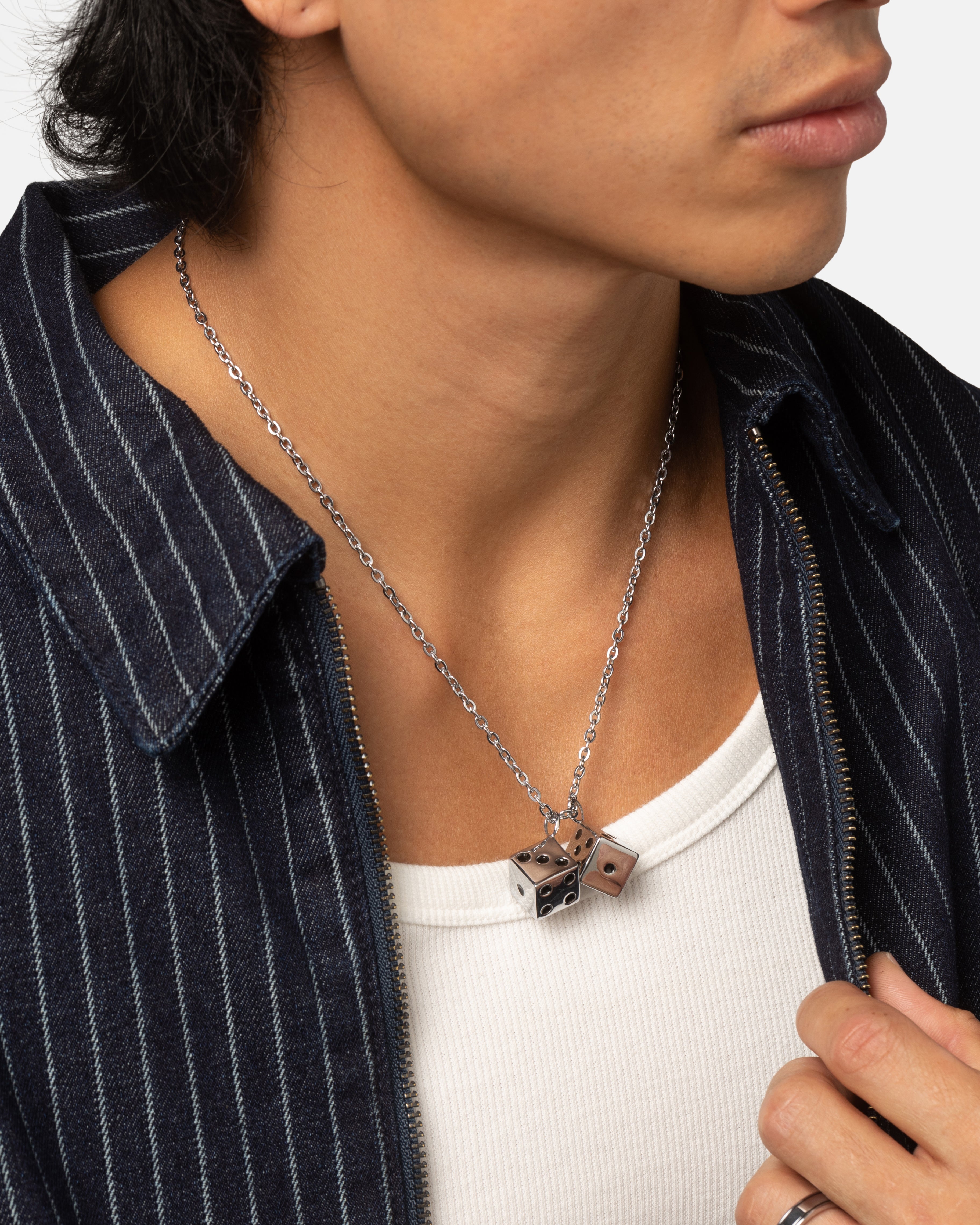 Saint Morta Dice Pendant Chain White Gold | Culture Kings US