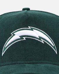 New Era Los Angeles Chargers 'Dark Green Cord' 9FORTY A-Frame Corduroy Snapback Dark Green