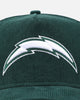 New Era Los Angeles Chargers 'Dark Green Cord' 9FORTY A-Frame Corduroy Snapback Dark Green