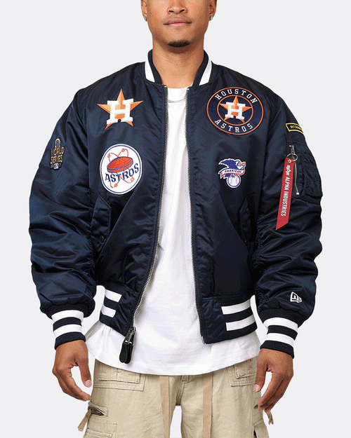 New Era X Alpha Series X MLB Houston Astros MA-1 Bomber Jacket Navy