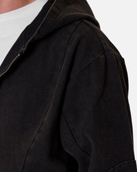MNML Seamed Zip Up Hoodie Washed Black