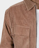 MNML Corduroy Zip Up Shirt Brown