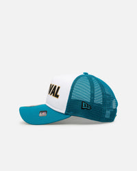 New Era Jacksonville Jaguars 'Team Motto' 9FORTY A-Frame Trucker Snapback Official Team Colors