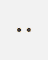 Guess Mainline South Alameda Dagger Coin Earrings Yellow Gold