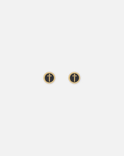 Guess Mainline South Alameda Dagger Coin Earrings Yellow Gold