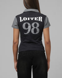 Loiter Women's Empire Polo T-Shirt Black