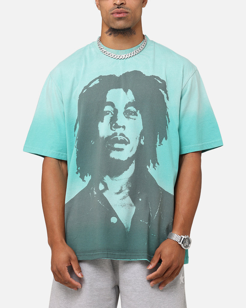 Bob Marley Bob Hem Vintage T-Shirt Washed Teal/Black | Culture