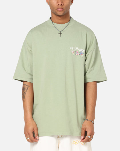 Ed Hardy Flowers T-Shirt Sage