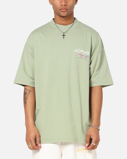 Ed Hardy Flowers T-Shirt Sage