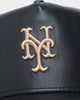 New Era New York Mets "Black Tan PU Leather" 9FORTY K-Frame Snapback Black/Tan