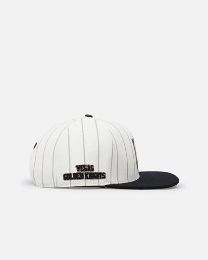 Pro Standard Vegas Golden Knights Pinstripe Wool Snapback Eggshell/Yellow