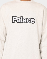 Palace Word Crewneck Grey Marle