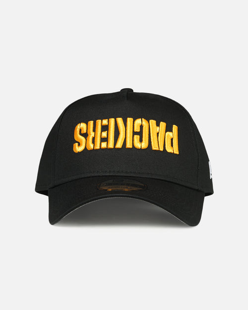 New Era Green Bay Packers 'Upside Down Logo' 9FORTY A-Frame Snapback Black