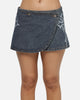 Ed Hardy Women's Crossfire Wrap Skirt Mid Blue