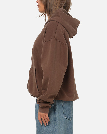 American Thrift Zip Hoodie Washed Brown