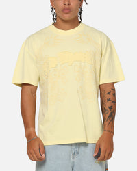 Ed Hardy Double Dragon Applique T-Shirt Butter Yellow