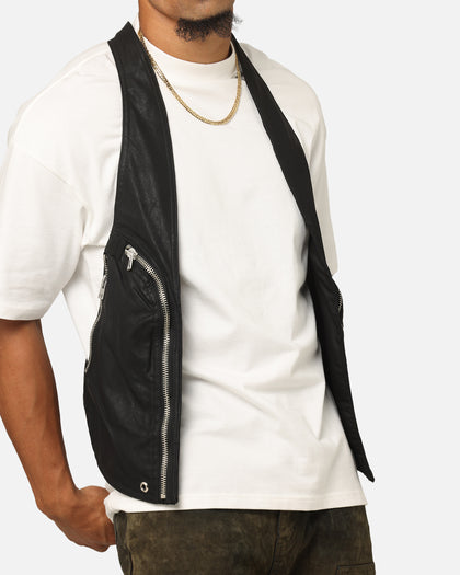 MNML Leather Holster Vest Black