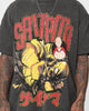 73Studio X One Punch Man Saitama Heavyweight Vintage T-Shirt Black Wash