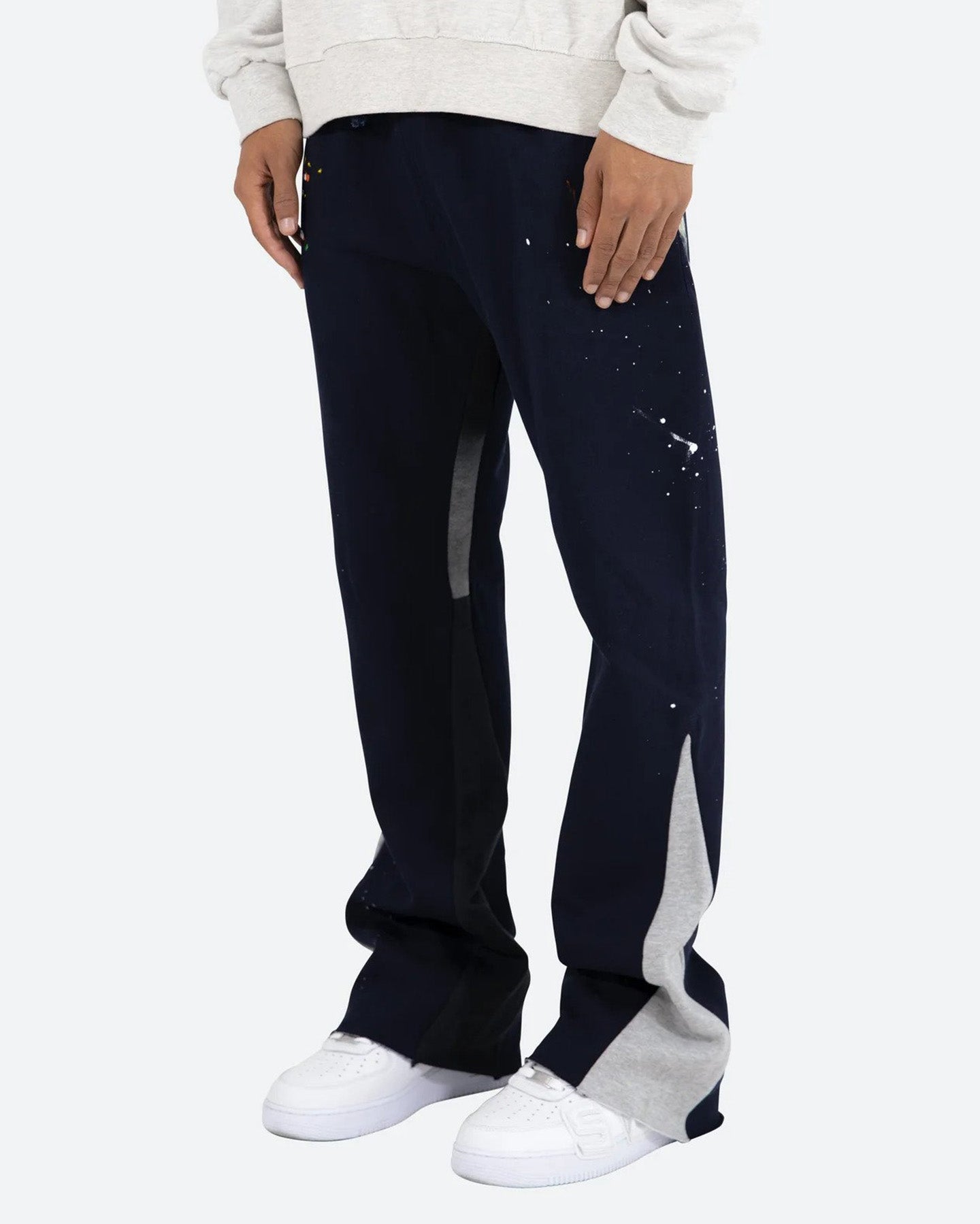 MNML Contrast Bootcut Sweat Pants Navy | Culture Kings US