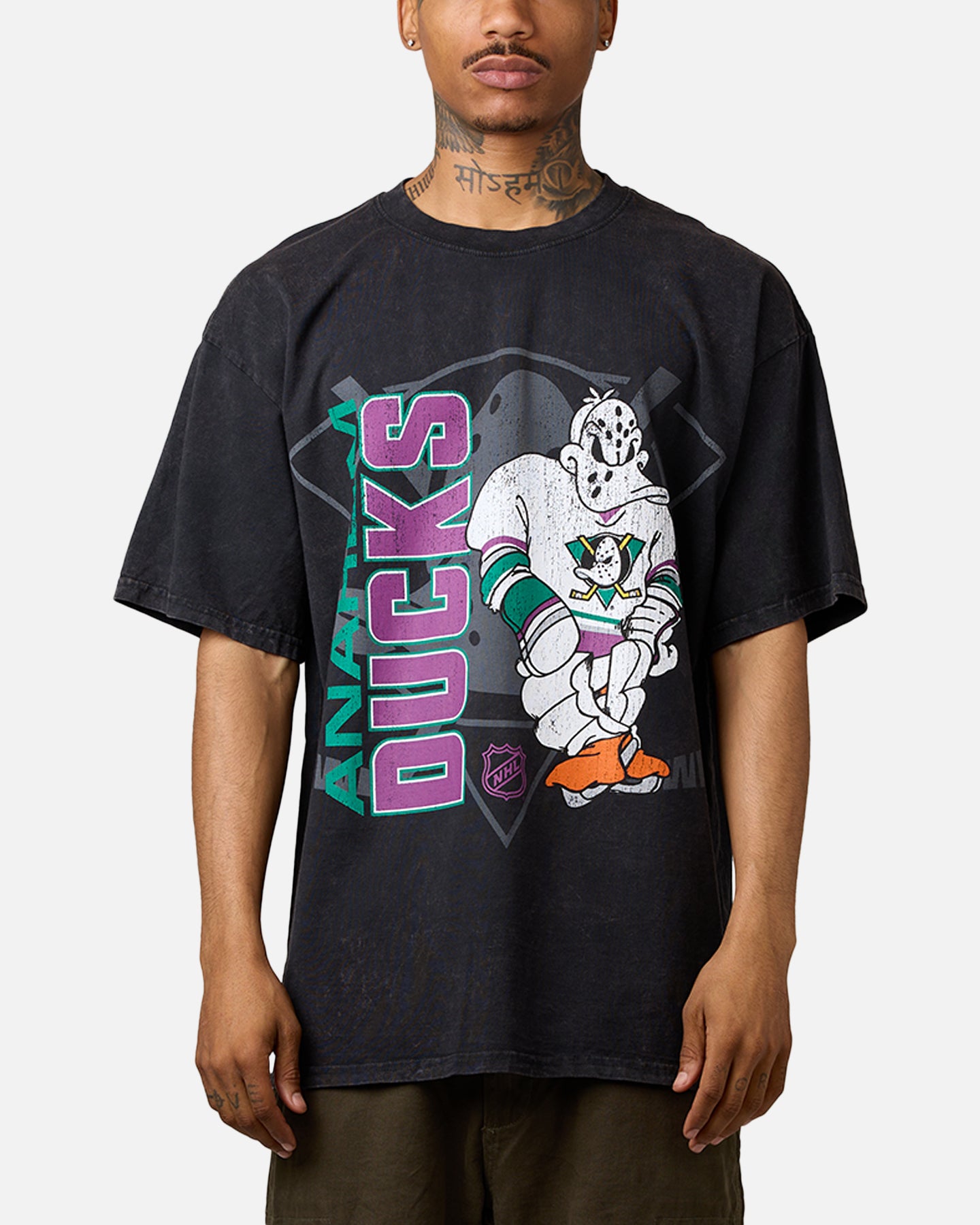 Culture Kings Anaheim Ducks Smash T-Shirt Washed Black | Culture