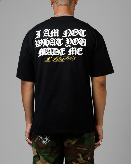 Loiter Made Me Puff Print T-Shirt Black