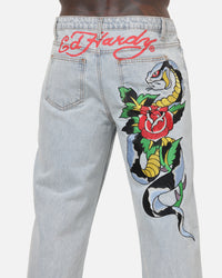 Ed Hardy Serpent Jeans  Mid Blue
