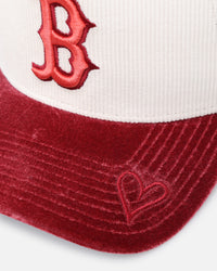 New Era Boston Red Sox 'Premium Corduroy Velvet' 9FORTY A-Frame Snapback Chrome White/Cardinal
