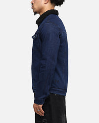 Saint Morta Sherpa Denim Zip Jacket Indigo/Black