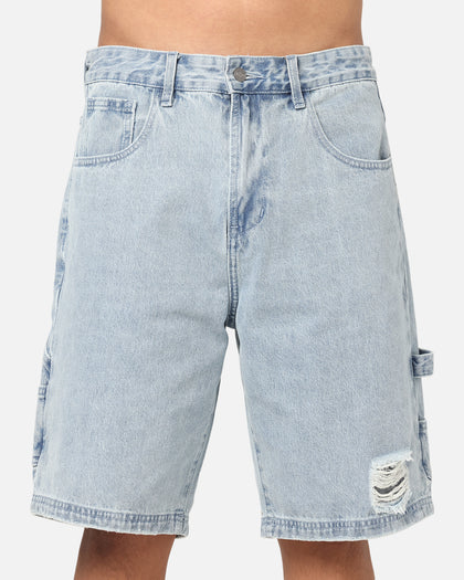 Carre Distressed Carpenter Jorts Light Blue Wash