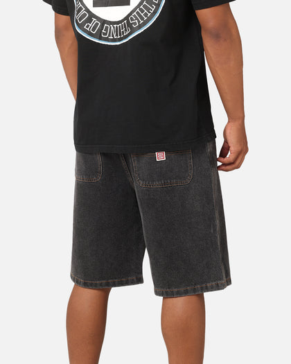 S Double Denim Standard Shorts Washed Black