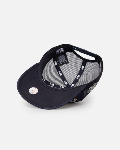 New Era Houston Astros 'Puff Print' Pre-Curved Golfer Trucker Snapback Navy