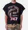 MNML Snake Cutoff Muscle T-Shirt Vintage Black