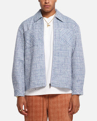 XXIII Boucle Tweed Zip Jacket Teal/Blue/Purple