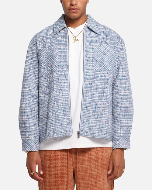 XXIII Boucle Tweed Zip Jacket Teal/Blue/Purple